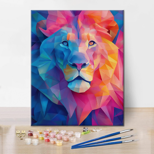Lion géométrique - Peinture par numéros
