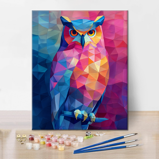 Hibou géométrique - Peinture par numéros