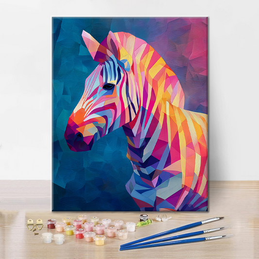Zèbre géométrique - Peinture par numéros