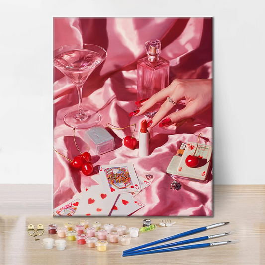 Soirée Poker Rose - Peinture par Numéros
