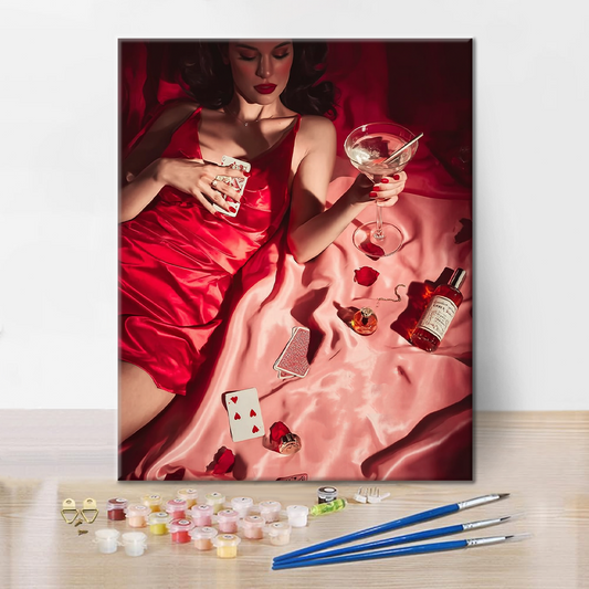Poker et boissons - Peinture par numéros