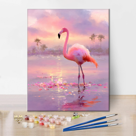 Flamant rose du crépuscule - Peinture par numéros