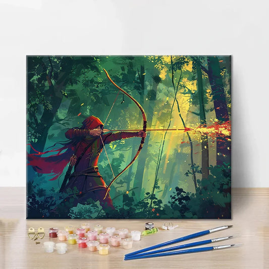 Archer dans la forêt - Peinture par numéros