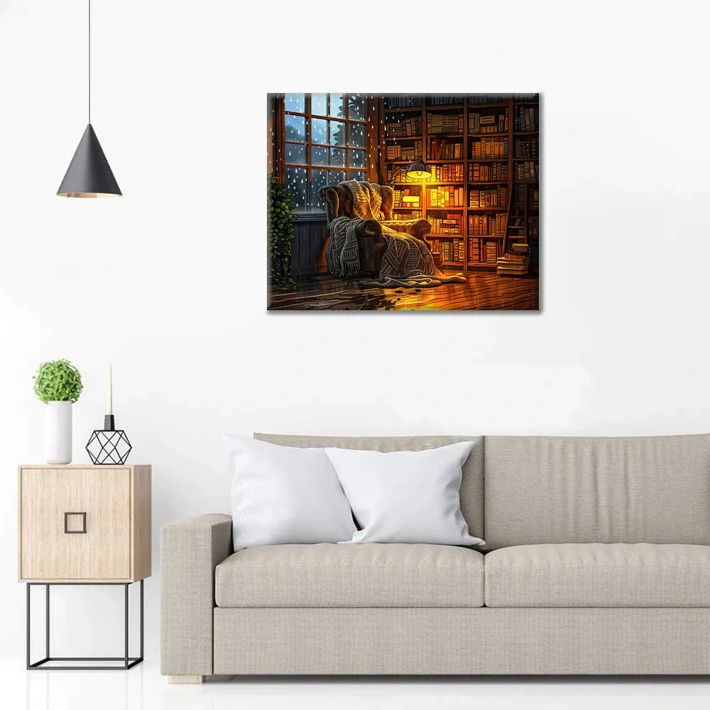 Coin lecture cosy - Peinture par numéros