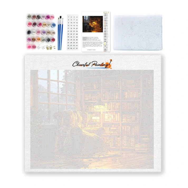 Coin lecture cosy - Peinture par numéros