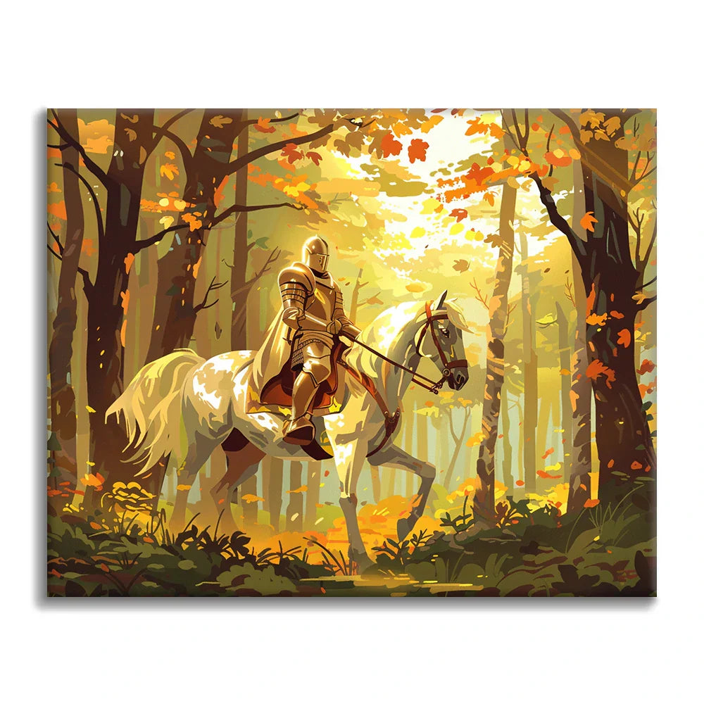 Chevalier à cheval - Peinture par numéros