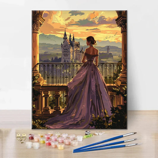 Princesse au château - Peinture par numéros