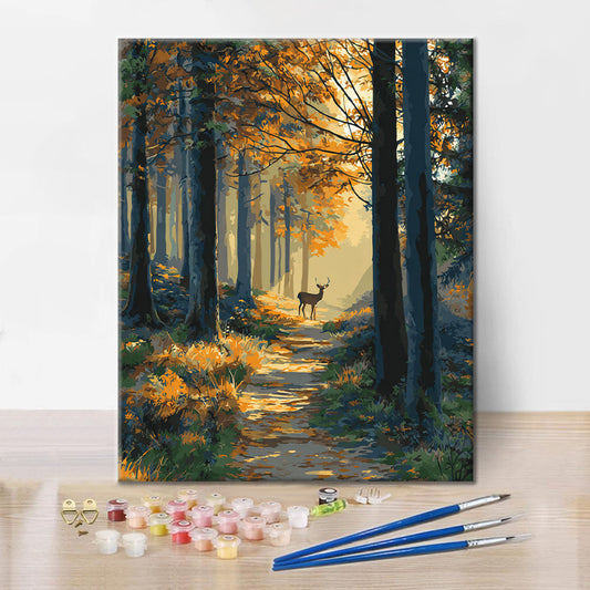Chemin forestier d'automne - Peinture par numéros