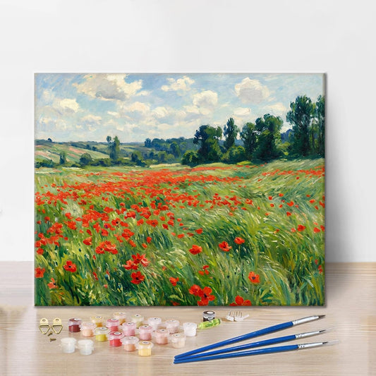 Champ de coquelicots d'été - Peinture par numéros