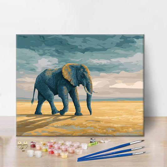 Éléphant qui marche - Peinture par numéros