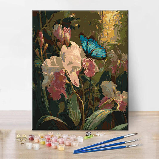 Orchidées et papillons - Peinture par numéros