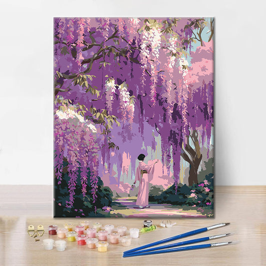 Le jardin de glycines - Peinture par numéros