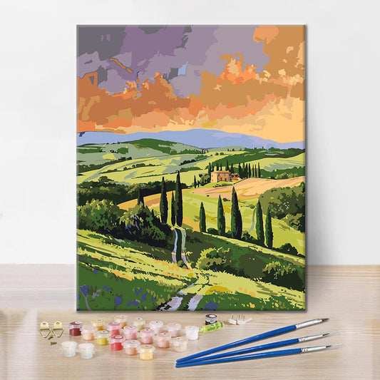 Cyprès toscan - Peinture par numéros