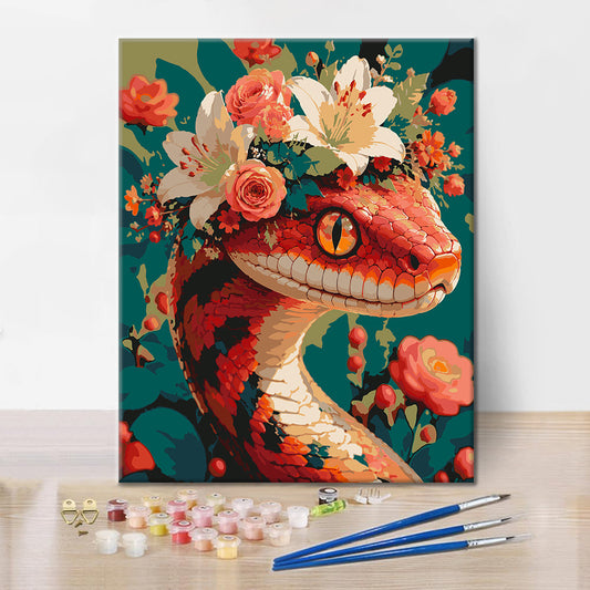 Serpent floral – Peinture par numéros