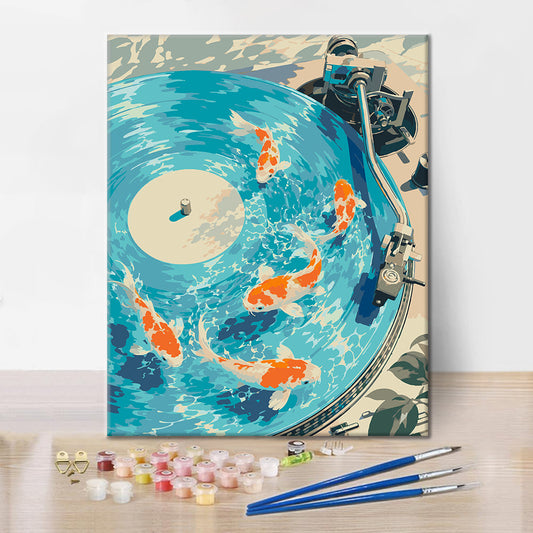 Koi sur disque - Peinture par numéros