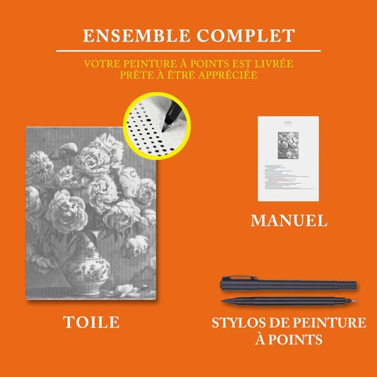 Pivoine - Peinture à Points