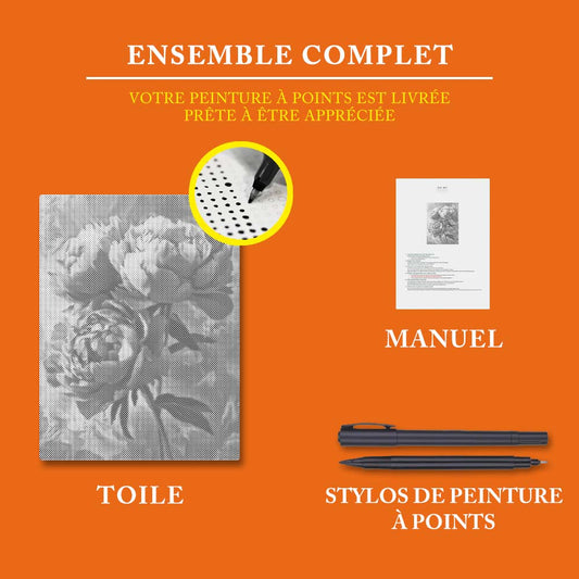 Pivoine Rose - Peinture à Points