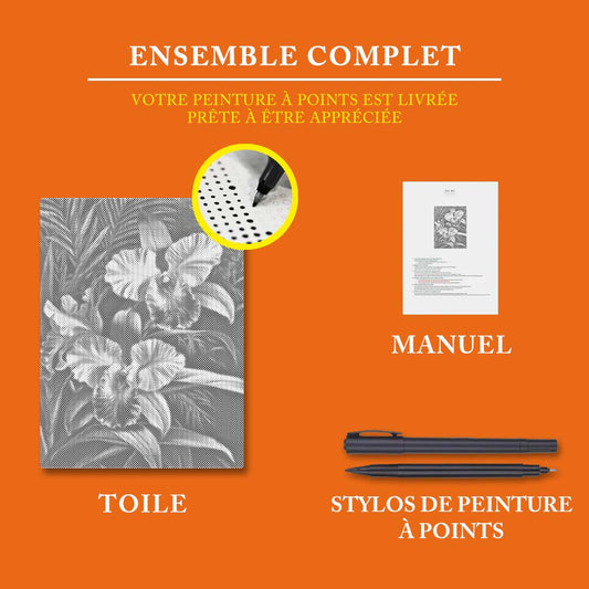 Orchidée Rose - Peinture à Points