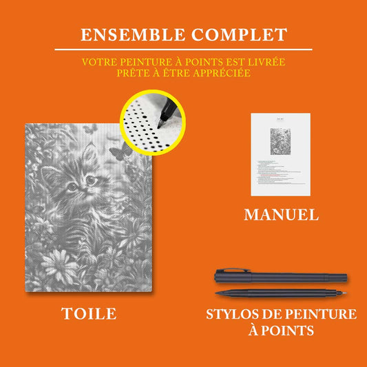 Chaton de jardin - Peinture à Points