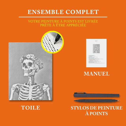 Crane souriant - Peinture à Points