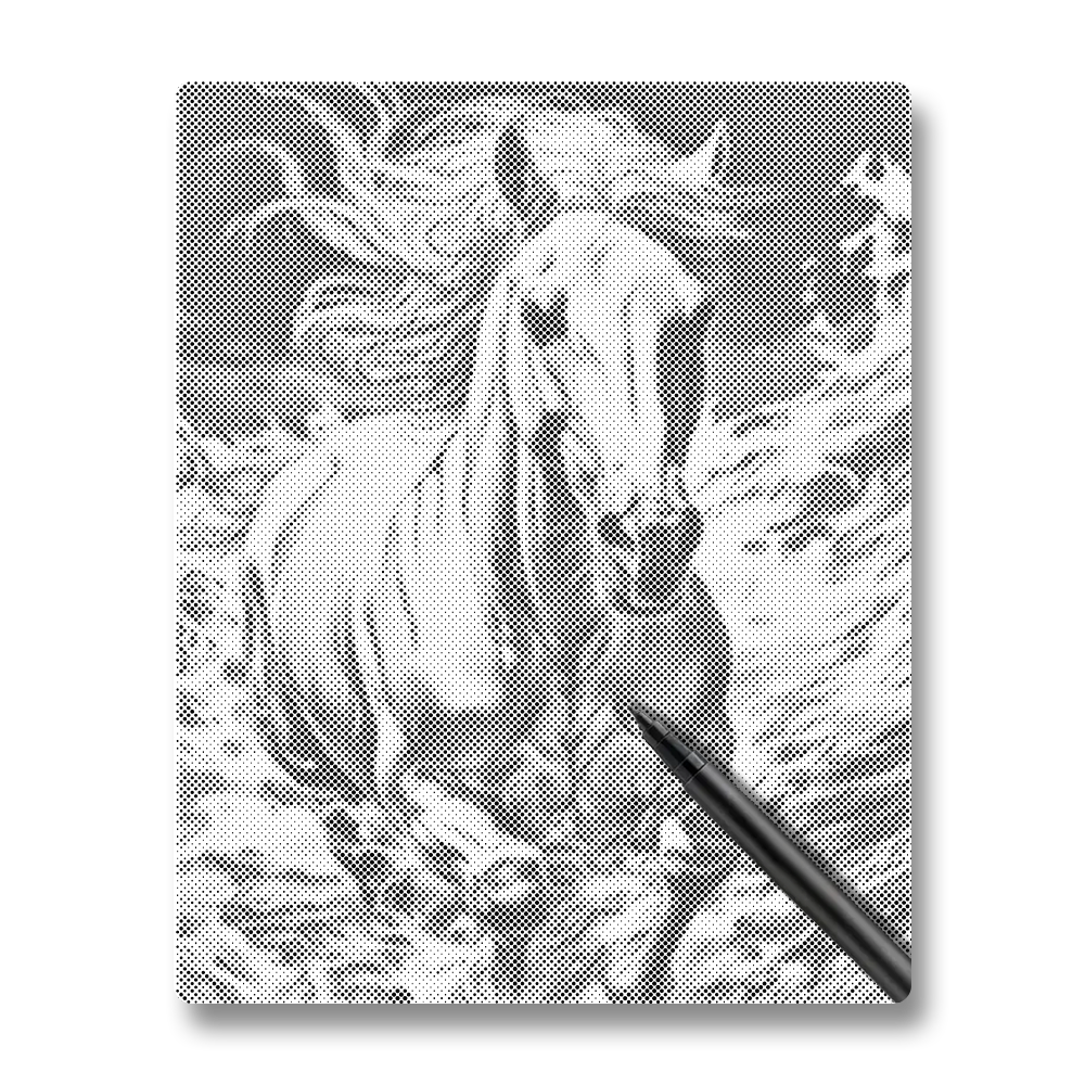 Cheval majestueux en train de courir - Peinture à Points