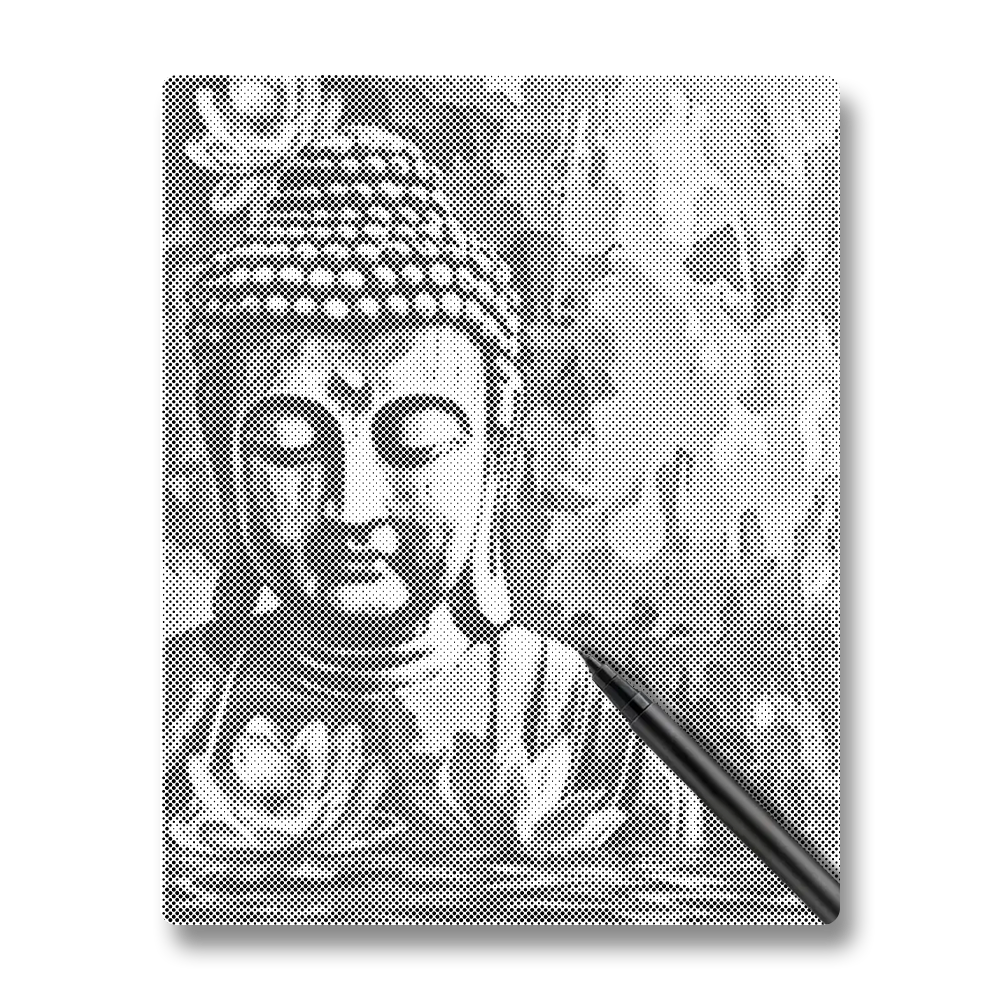 Bouddha avec fleur - Peinture à Points