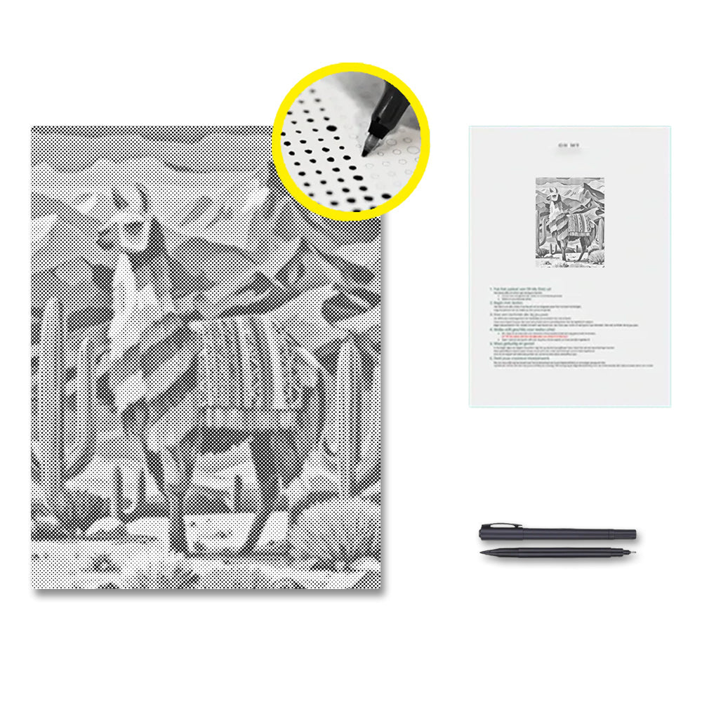 Lama portant - Peinture à points