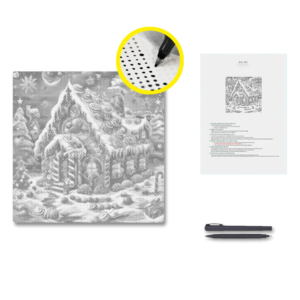Maison de bonbons de Noël - Peinture à points