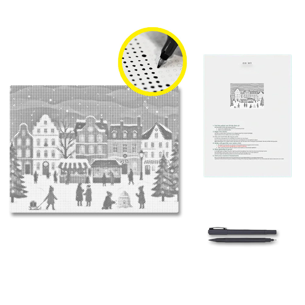 Village de marché de Noël – Peinture à points