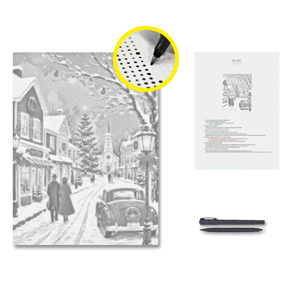 Village de Noël d'hiver – Peinture à points