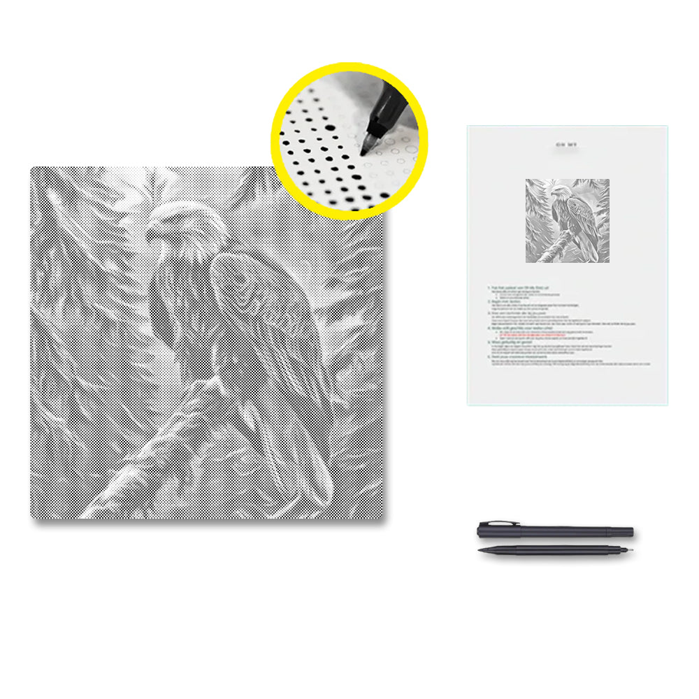 Pygargue à tête blanche majestueux – Peinture à points