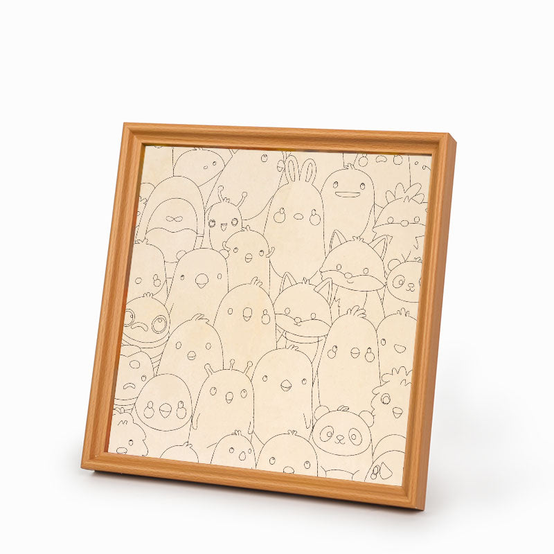 Animaux câlins - Puzzle en bois à colorier