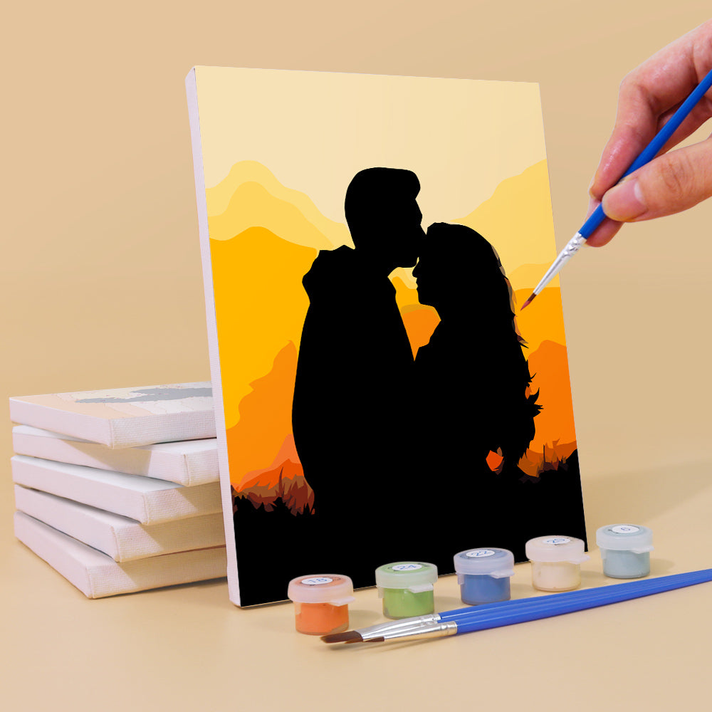 Les amoureux - Peinture par numéros