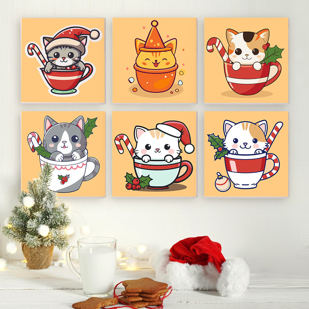 Chaton en tasse de thé – Peinture par numéros