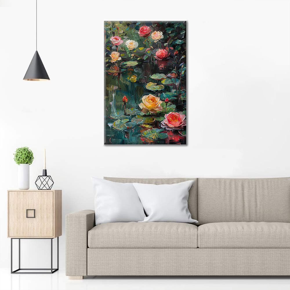 Roses et nénuphars – Peinture par numéros