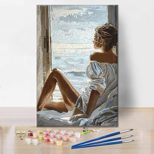 Contemplation au bord de mer – Peinture par numéros