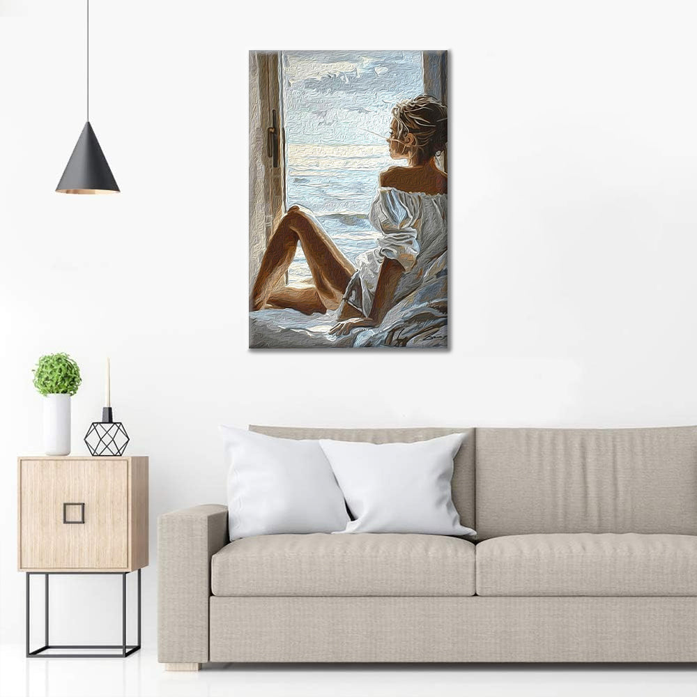 Contemplation au bord de mer – Peinture par numéros