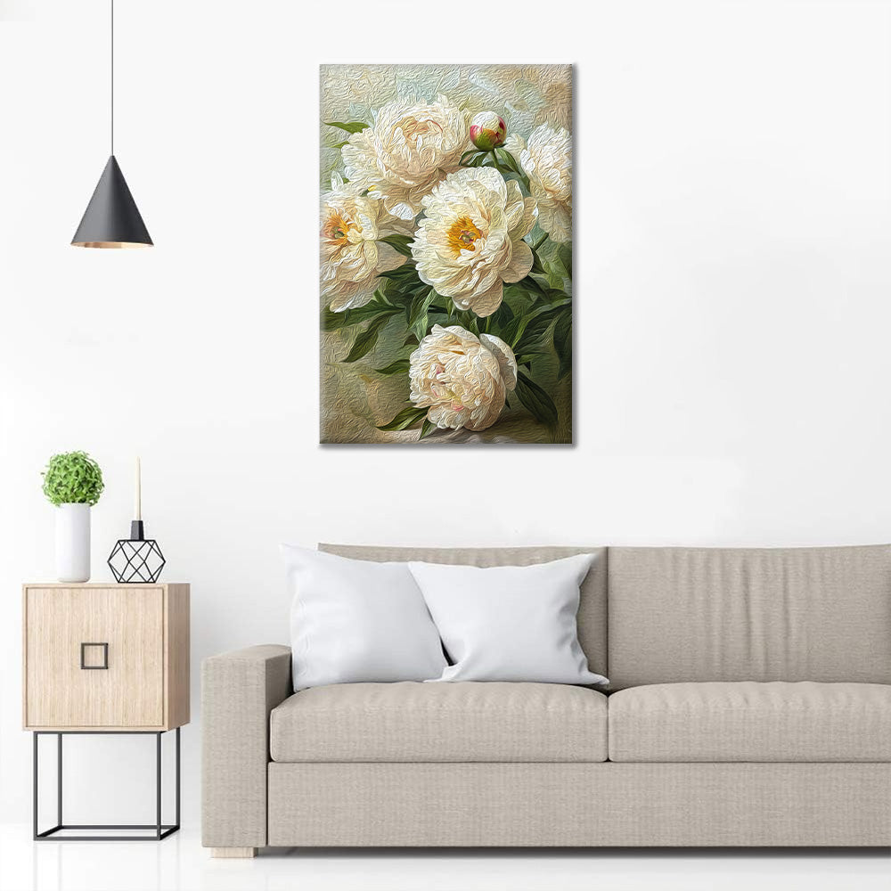 Pivoines blanches – Peinture par numéros