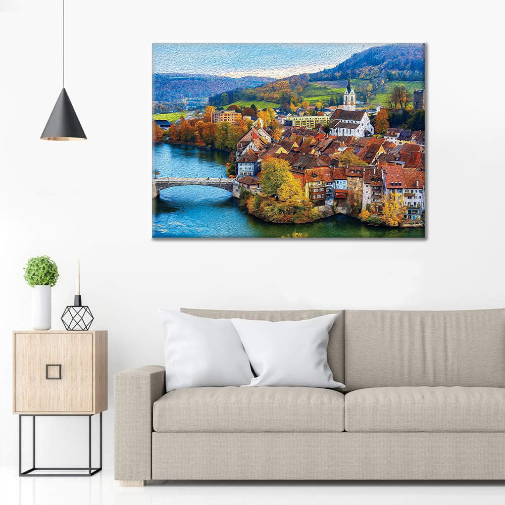 Colorcraft Swiss River Village – Peinture par numéros