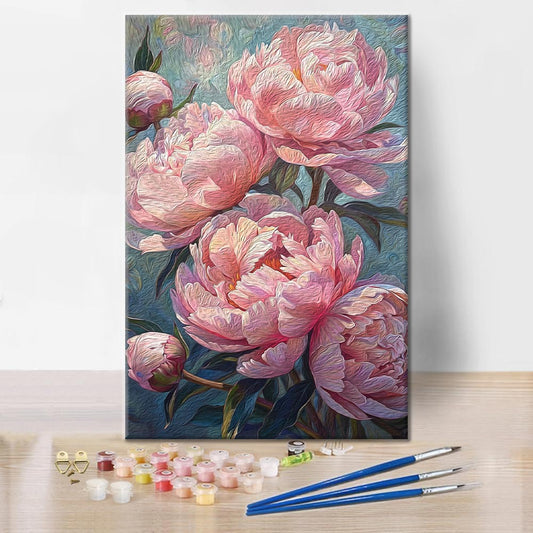 Pivoines roses – Peinture par numéros