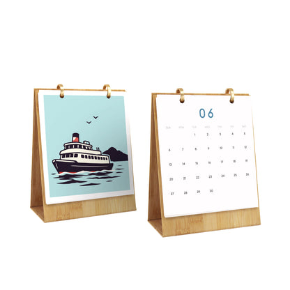 Édition Voyage Vintage – Calendrier de Bureau 2027 à Peindre par Numéros