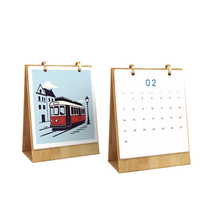 Édition Voyage Vintage – Calendrier de Bureau 2027 à Peindre par Numéros