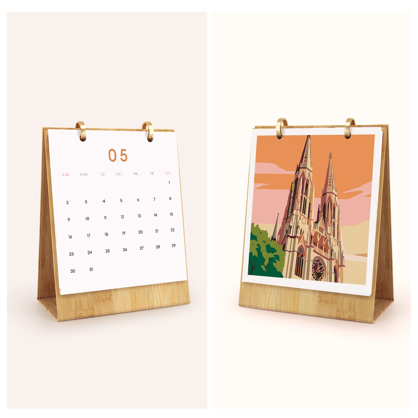 Édition Voyage Vintage – Calendrier de Bureau 2027 à Peindre par Numéros