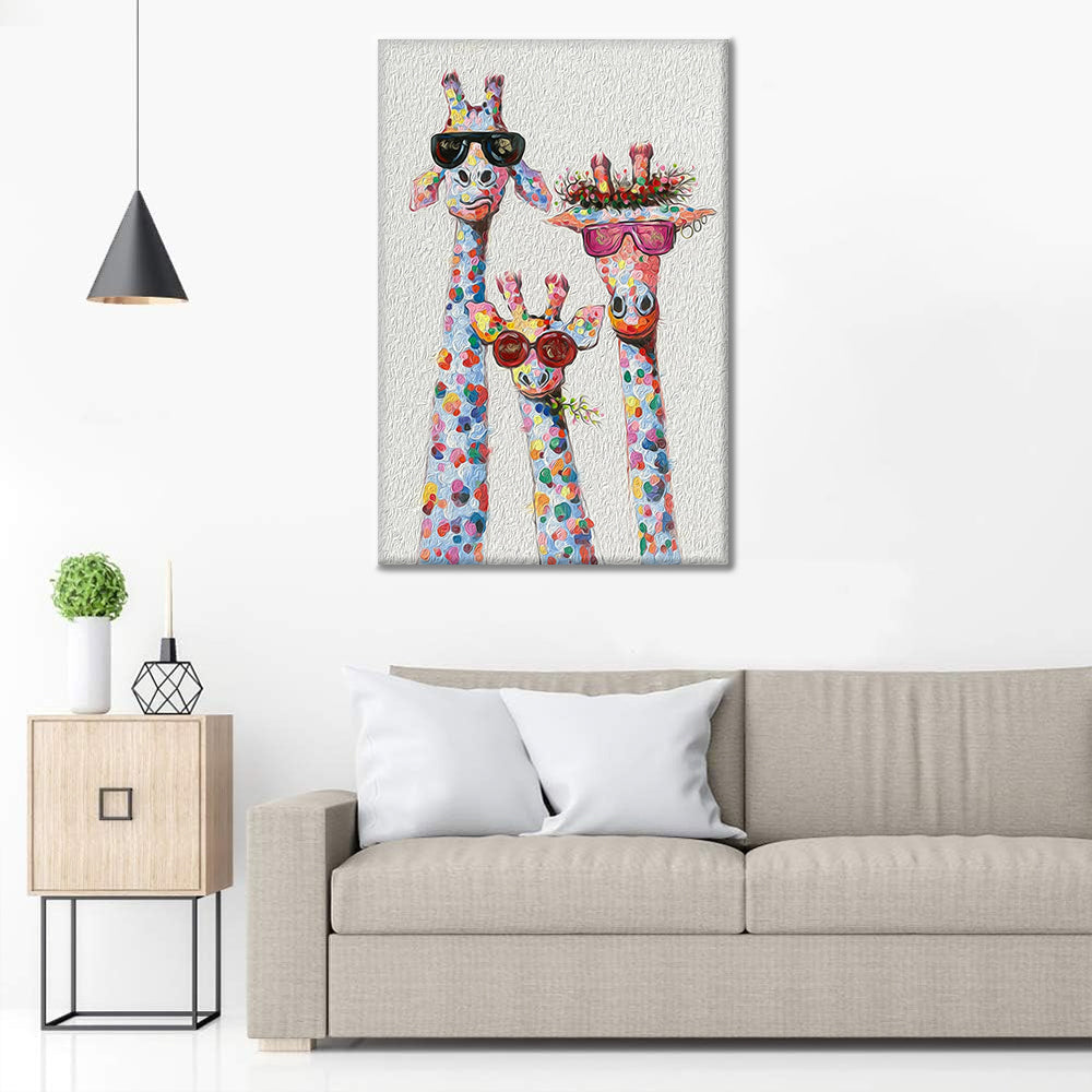 Famille de girafes abstraite et colorée – Peinture par numéros
