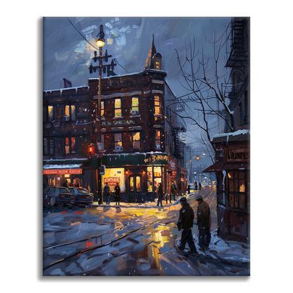 Dusk City Corner – Peinture par numéros