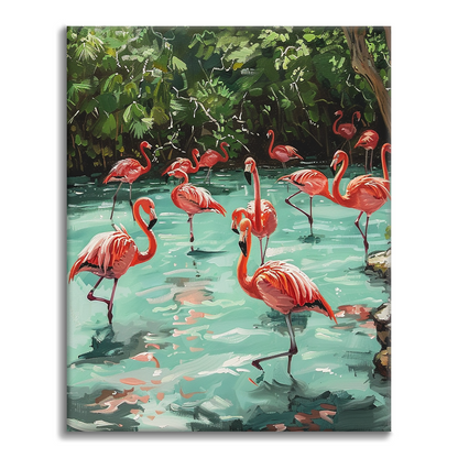 Flamants roses – Peinture par numéros