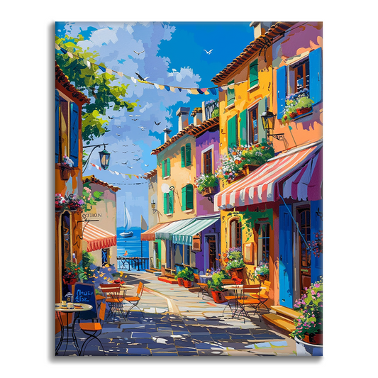 Ville méditerranéenne – Peinture par numéros
