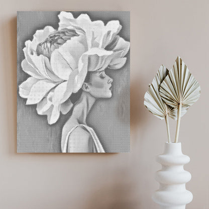 Fleur et femme - Peinture à points
