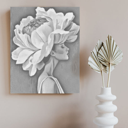 Fleur et femme - Peinture à points