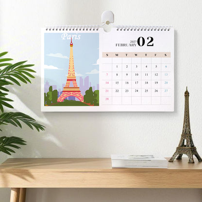 Édition Monuments Célèbres – Calendrier de Bureau 2027 à Peindre par Numéros